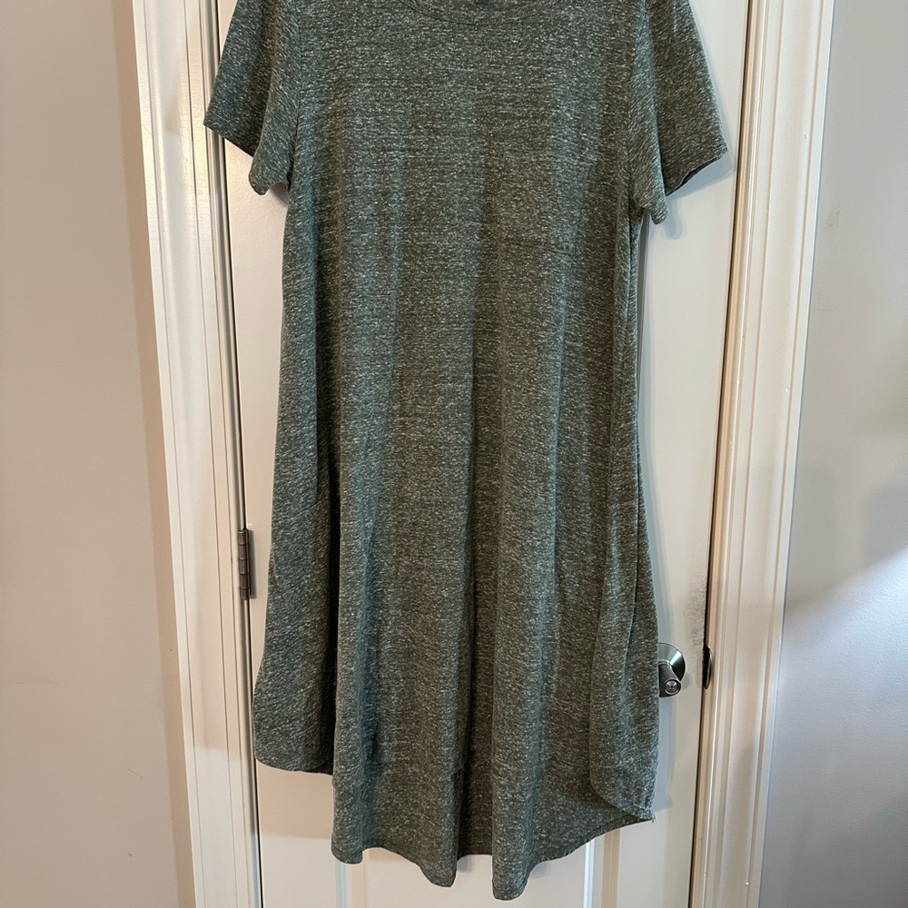 LuLaRoe Gray A-Line Mini Dress Crew Neck Short Sleeve